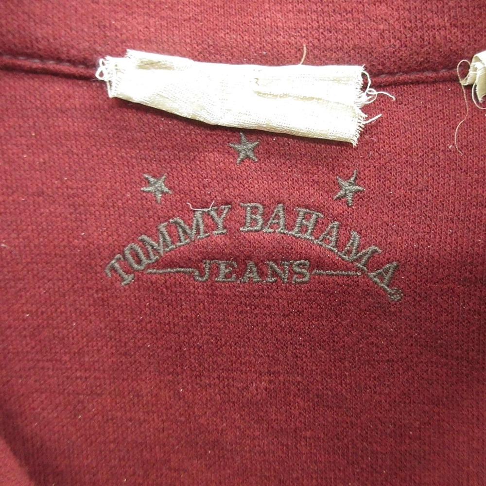 Tommy Bahama Jeans Sweater Mens Medium Red Quarter Zip Pullover 124-TD2786 - Picture 4 of 12